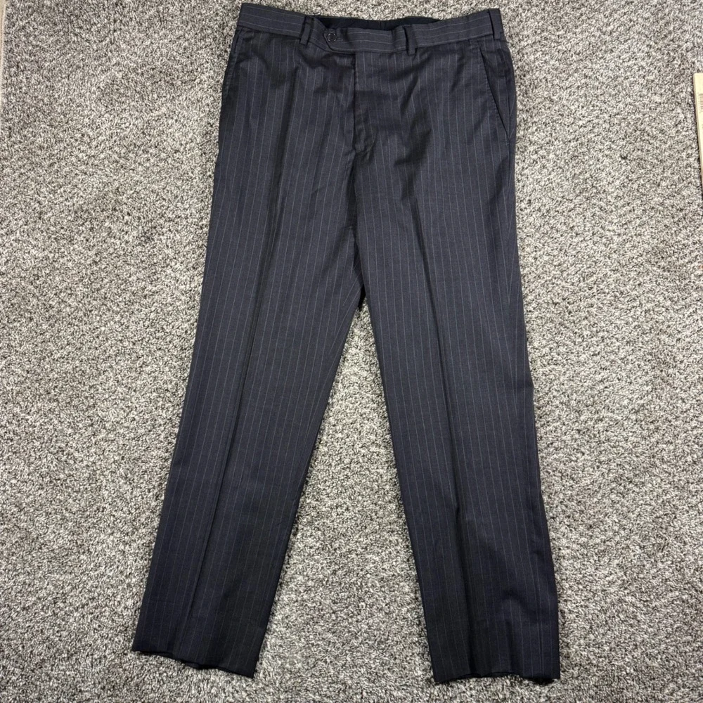Brooks Brothers 1818 Fitzgerald Suit 44R W38 Grey Pinstripe Italian Wool USA